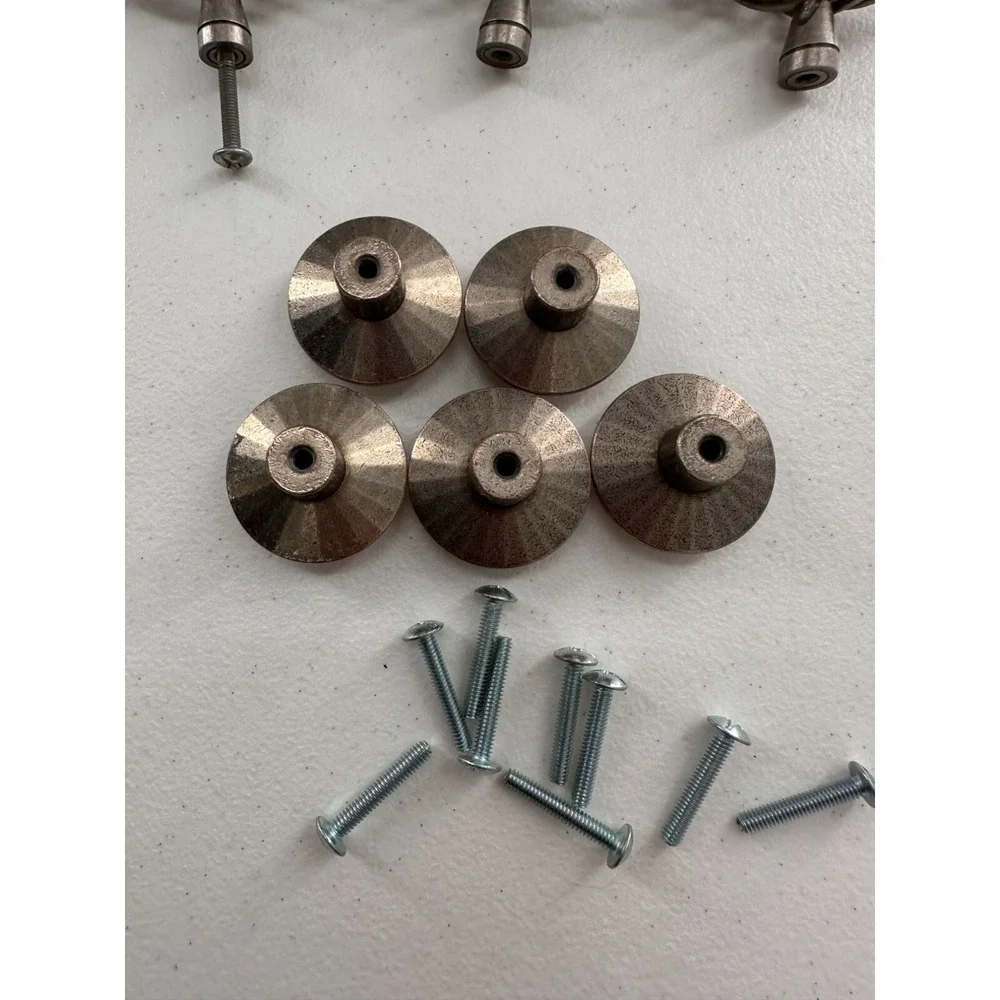 10 Piece Rustic Bronze Cabinet Knob Drawer Pull Set Mounting Screws lot Hardware